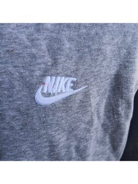 Men's Sweatshirt Large Nike Logo Crewneck Y2K  Fleece Heather Gray